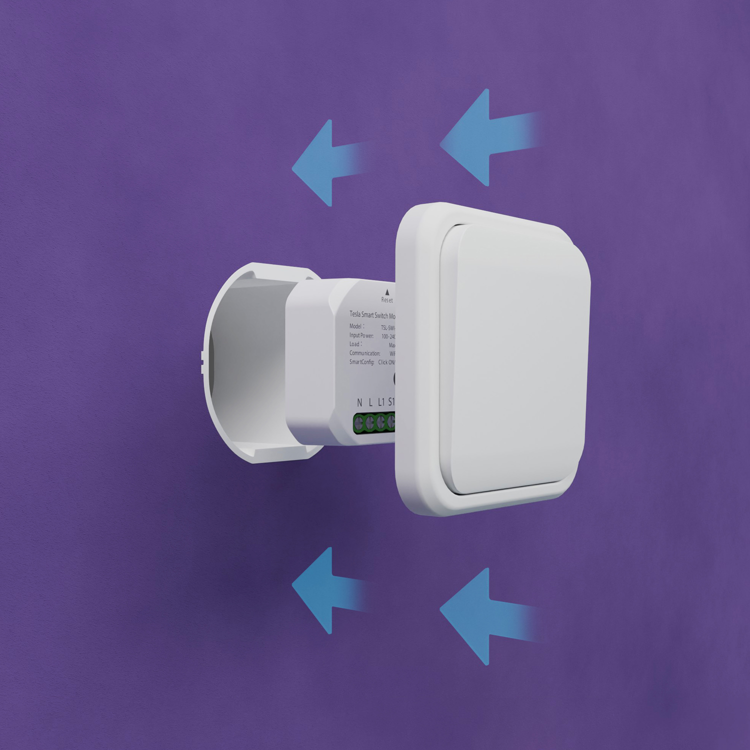 TESLA Smart Home Smart Switch Module Dual WLAN Unterputzmodul