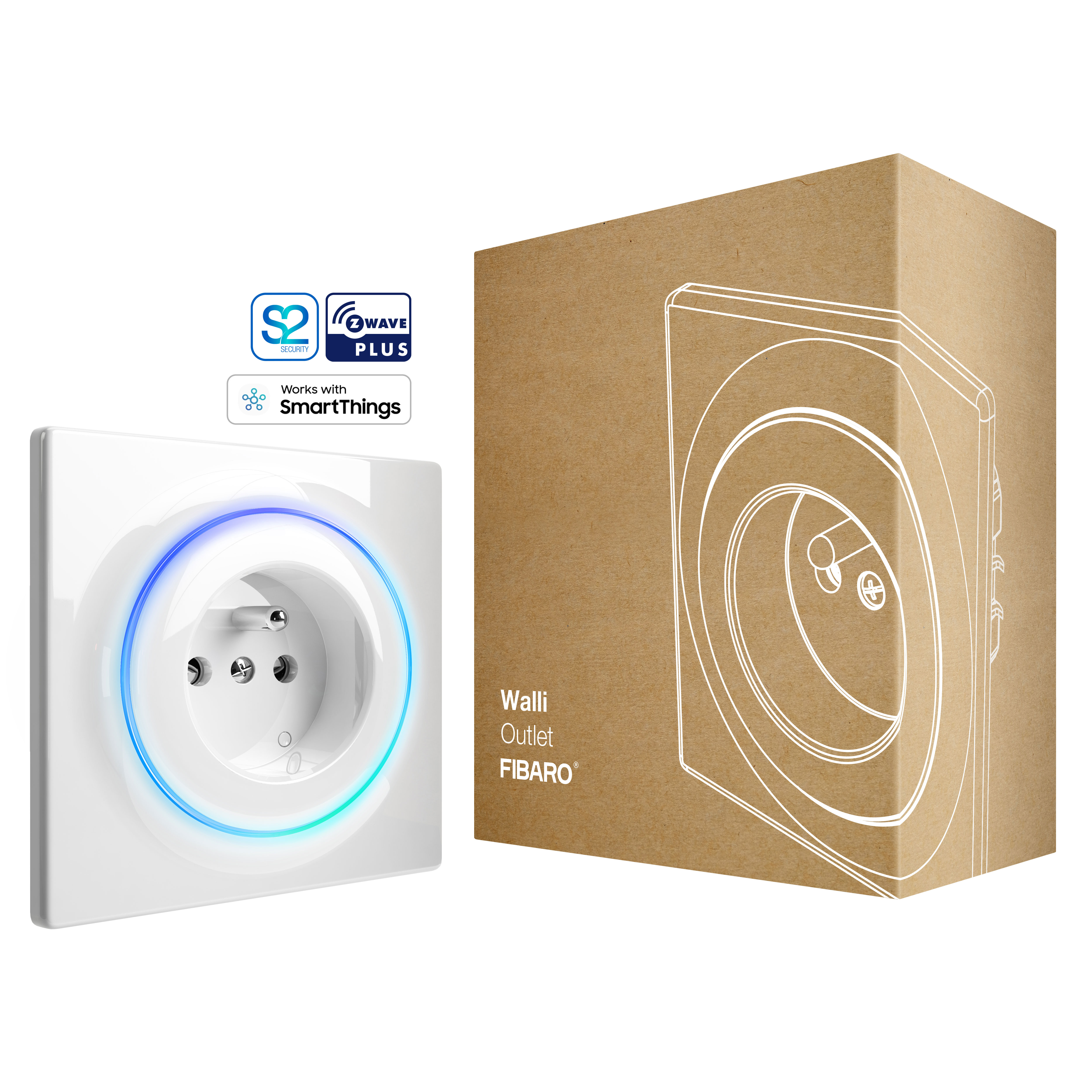 FIBARO Walli Outlet Typ E (Weiß)