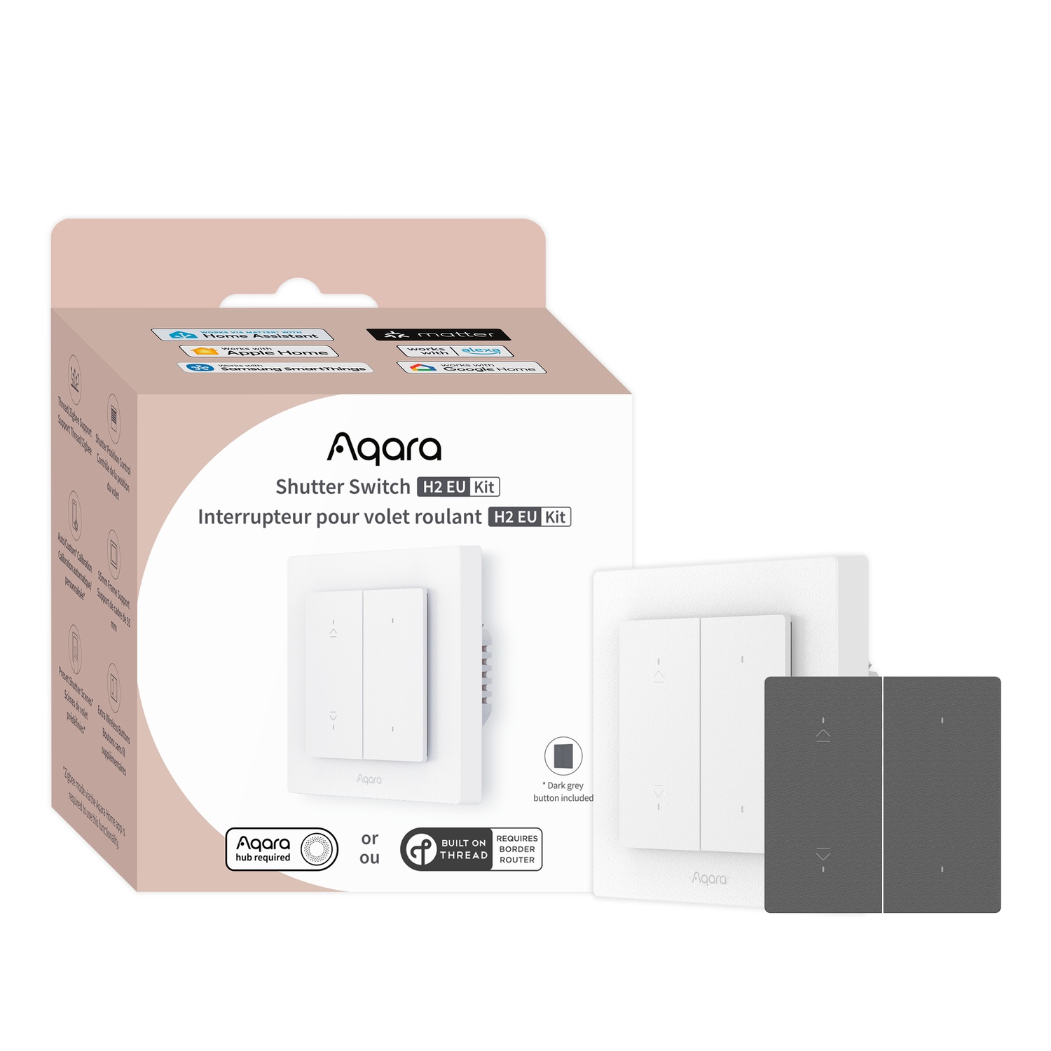 Aqara Shutter Switch H2 EU Kit, Offline (Zigbee, Matter over Thread)