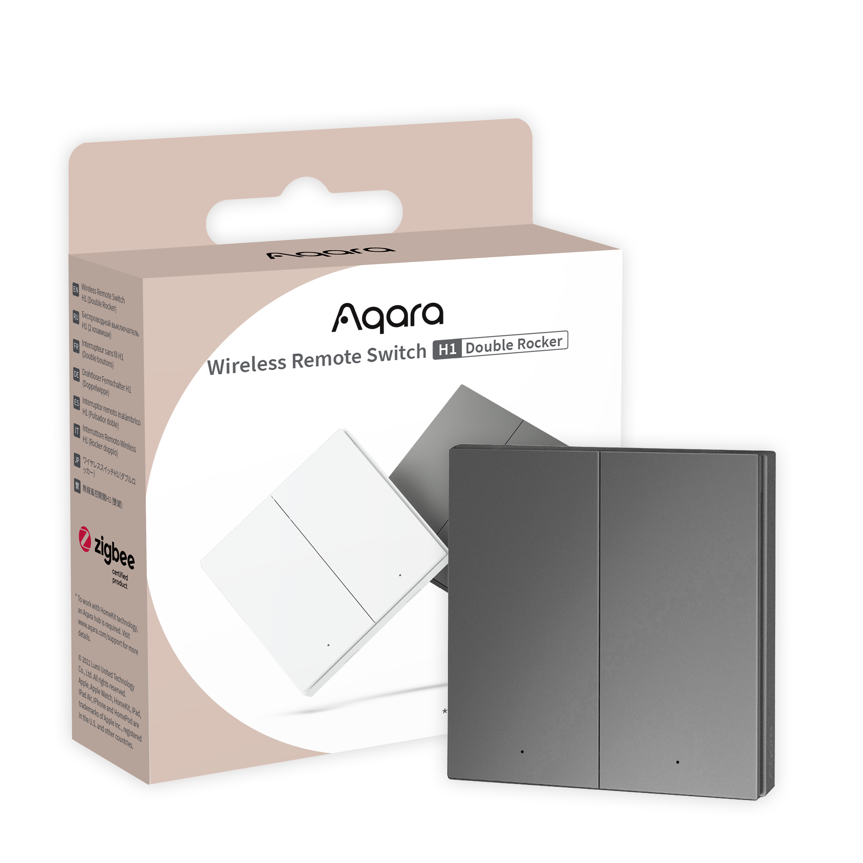 *** Aqara Wireless Remote Switch H1 Grau Doppelschalter (Zigbee) ***