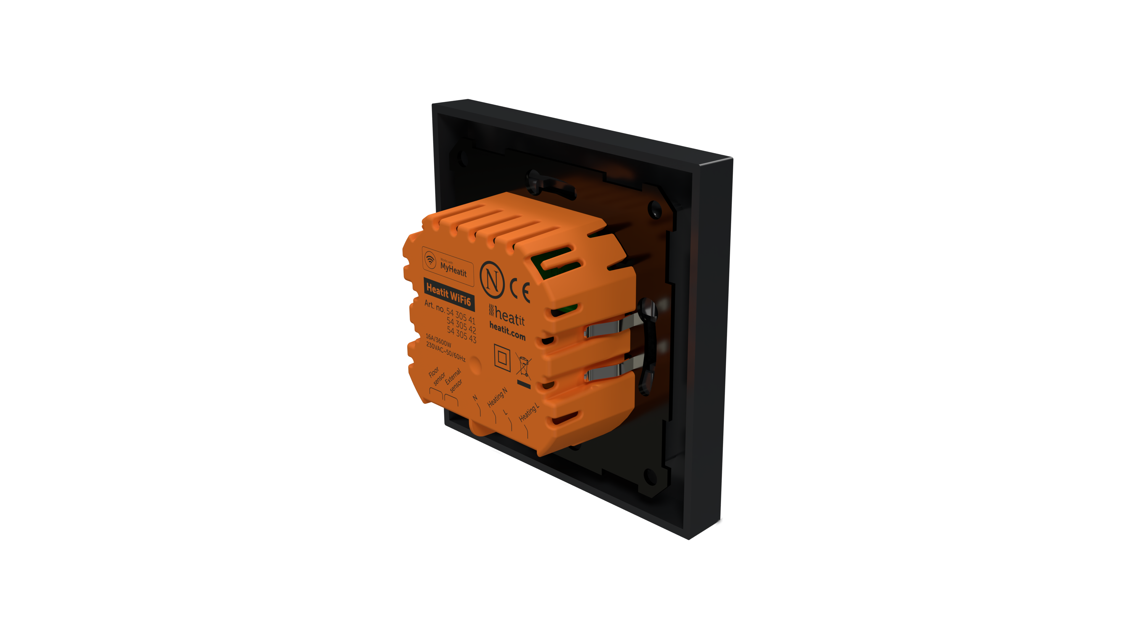 Heatit WiFi6 Thermostat (Schwarz Matt)