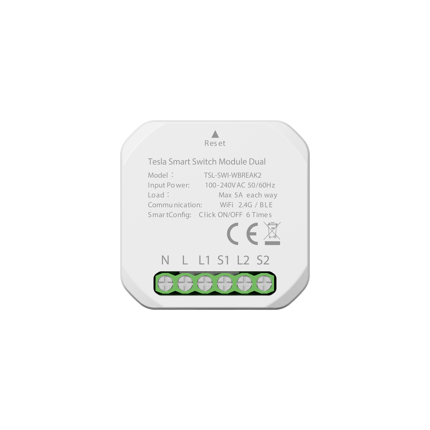 TESLA Smart Home Smart Switch Module Dual WLAN Unterputzmodul