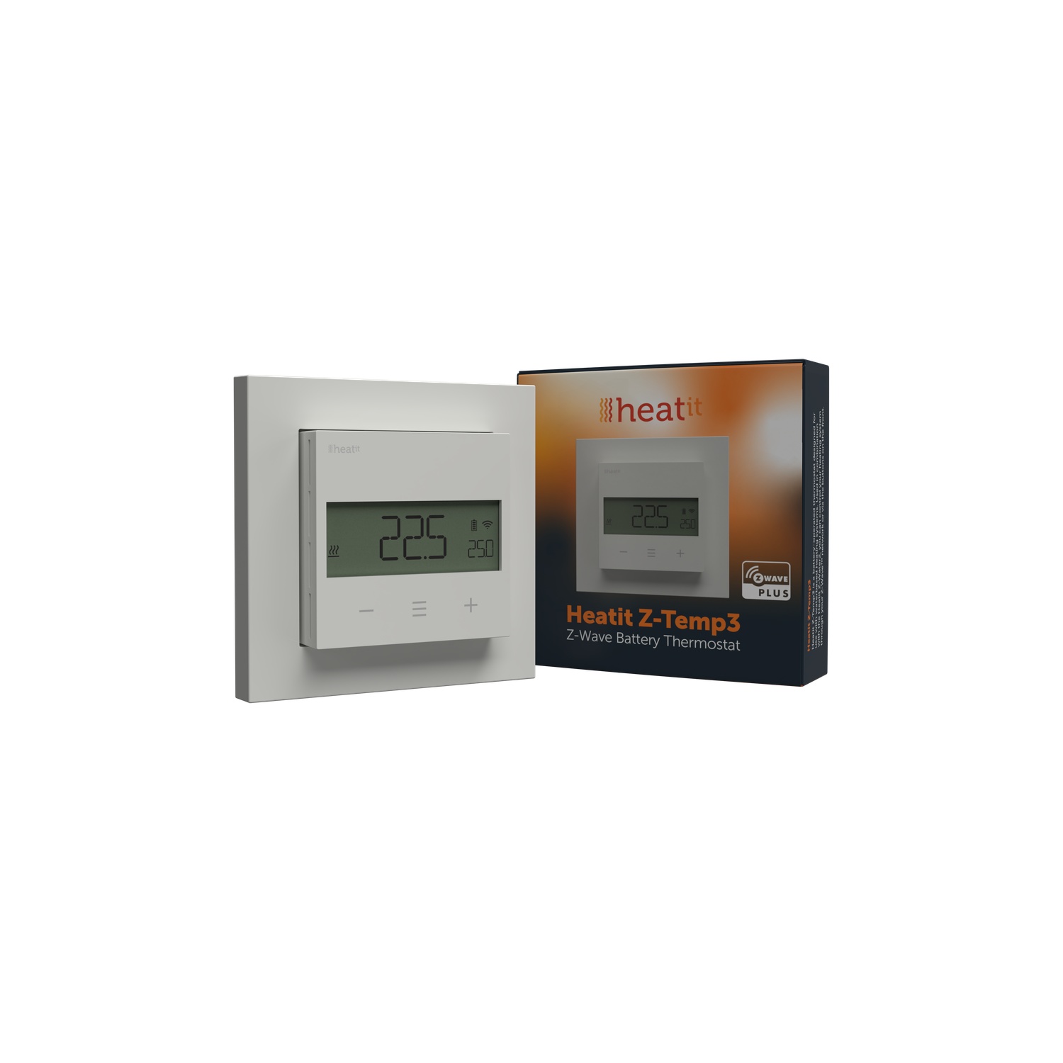 Heatit Z-Temp3 Batteriebetriebenes Thermostat 800er Serie (Weiß RAL 9003)