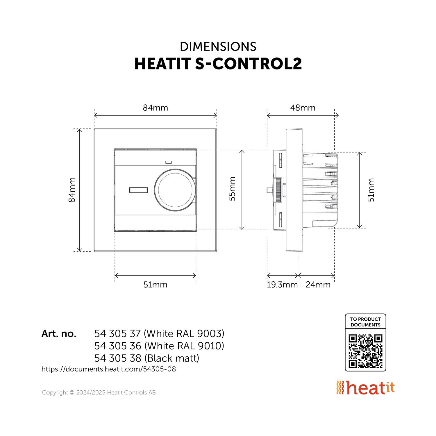 Heatit S-Control2 (Weiß RAL 9010)