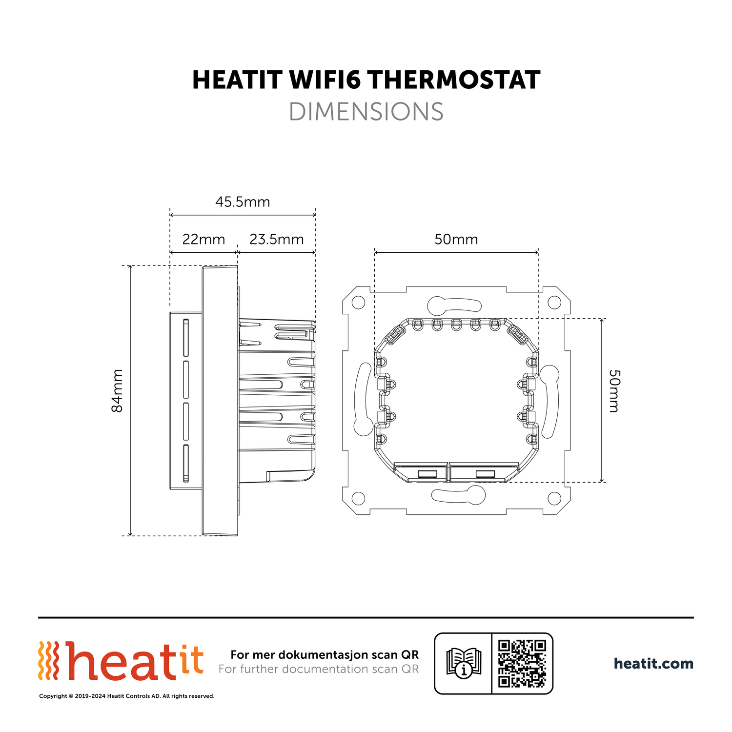Heatit WiFi6 Thermostat (Weiß RAL 9010)