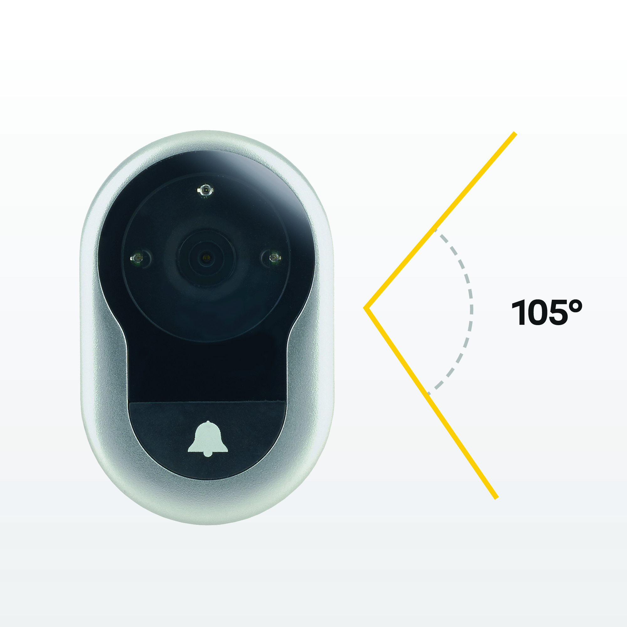 Yale Yale Digital Door Spy DDV 4500, 4" Display (Silber) mit Doorbell & Night Vision