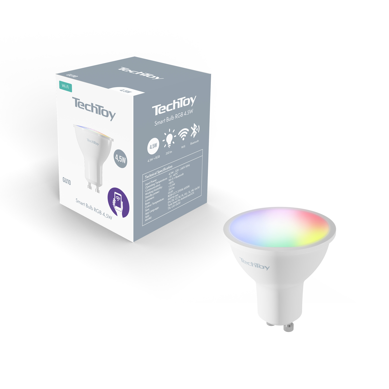 TechToy Smart Bulb RGB 4,5W GU10 WLAN