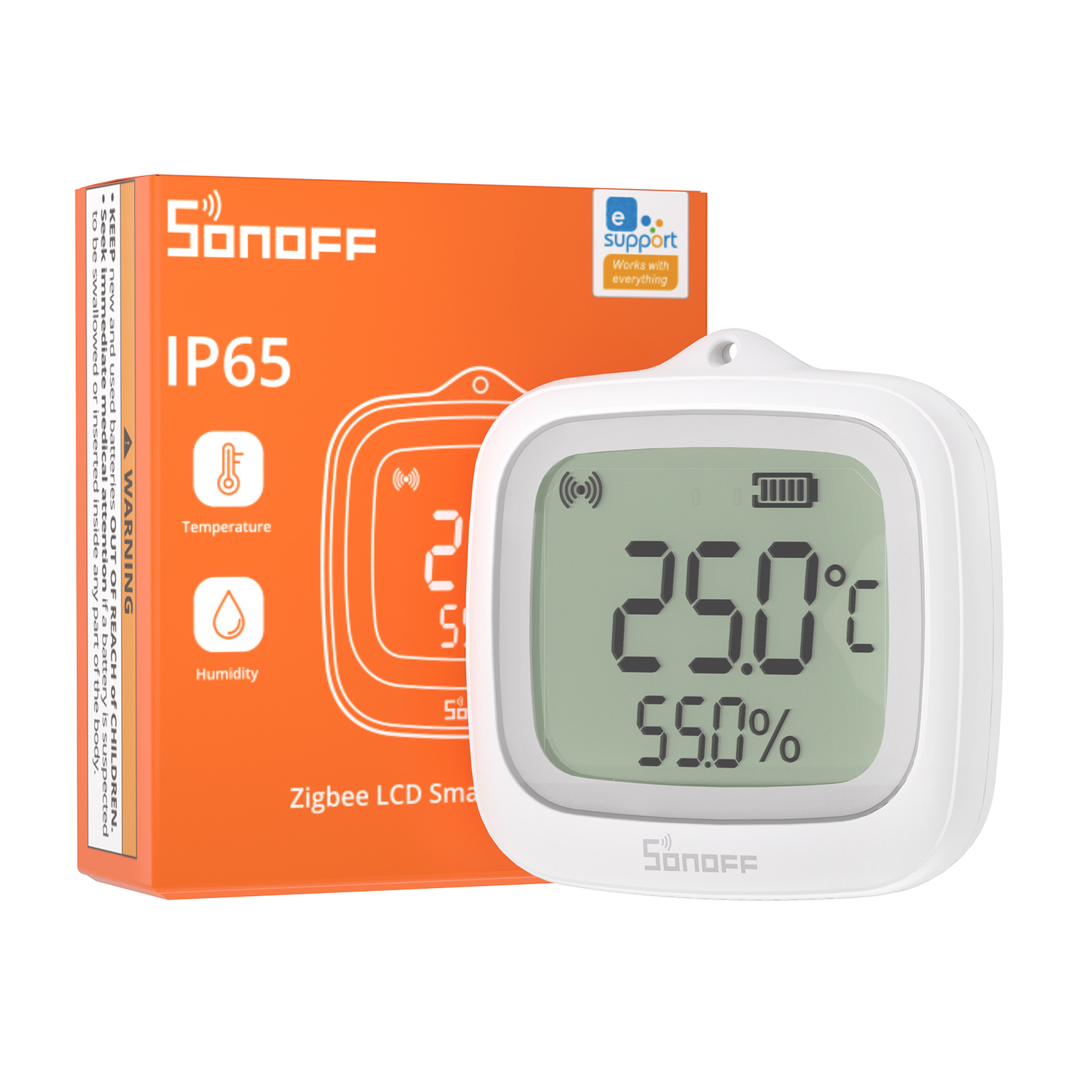 SONOFF LCD Smart Temperatur- und Feuchtigkeitssensor IP65 (Zigbee)
