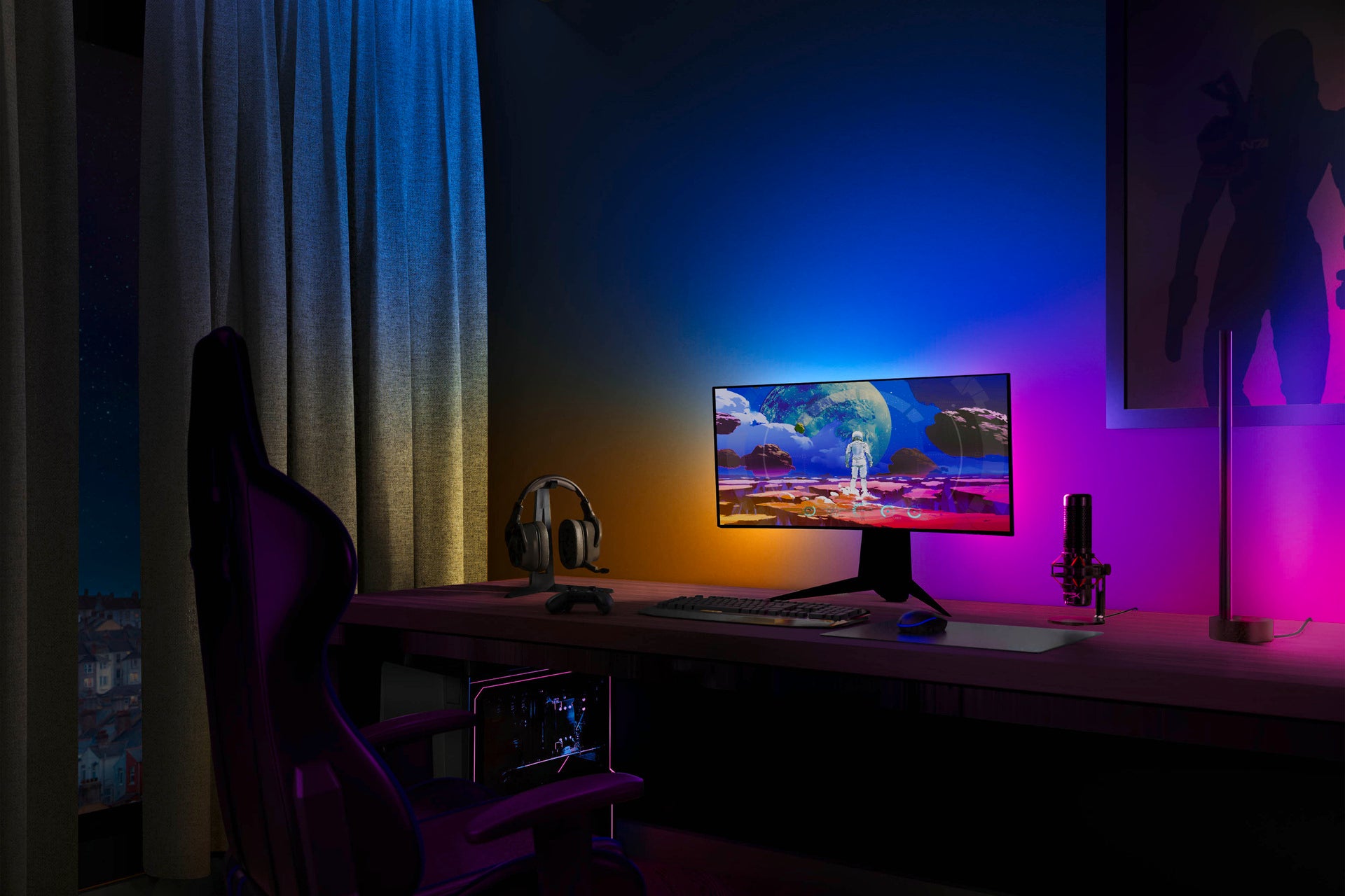 Philips Hue Play Gradient PC LS 32/34” Starter Set inkl. Philips Hue Bridge