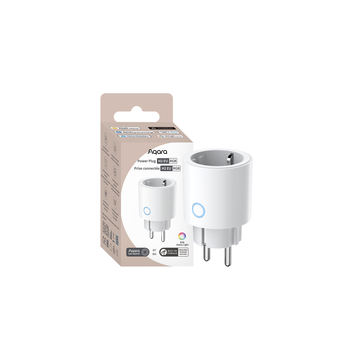 Aqara Power Plug H2 RGB Zwischenstecker Typ F (Zigbee, Matter over Thread)