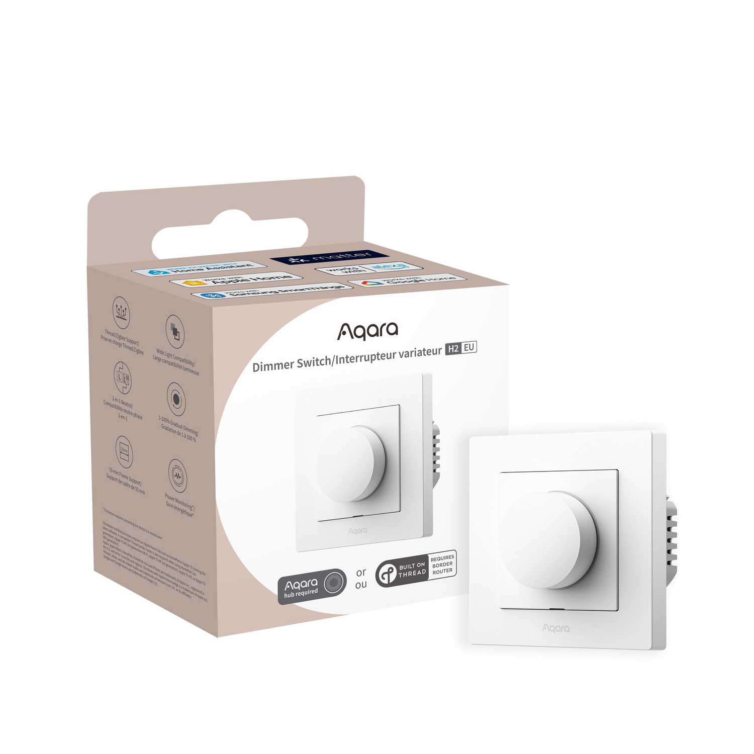 Aqara Dimmer Switch H2 EU Weiß (Zigbee, Matter over Thread)