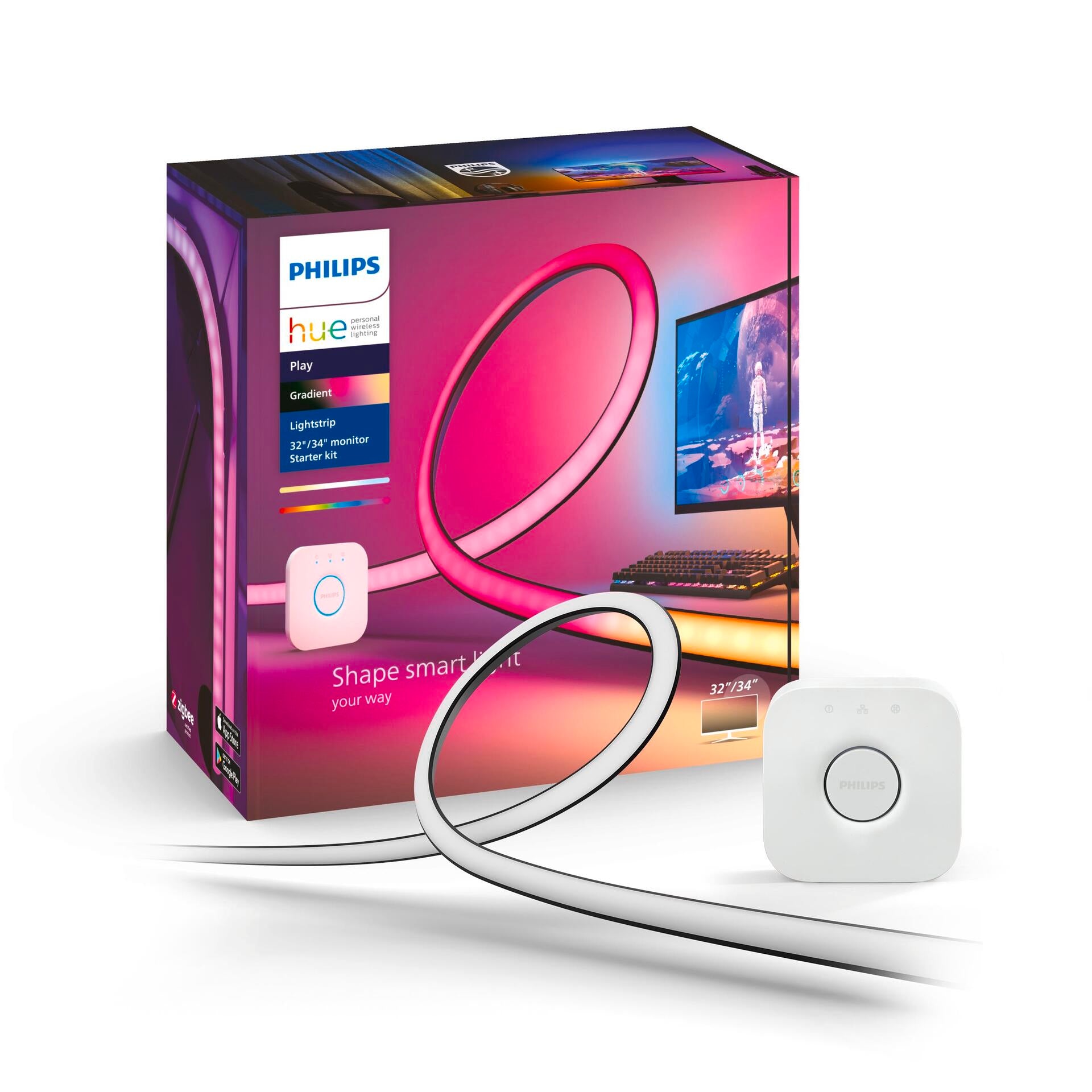 Philips Hue Play Gradient PC LS 32/34” Starter Set inkl. Philips Hue Bridge