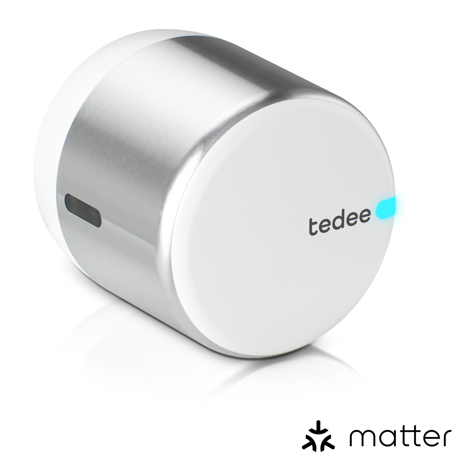 tedee Lock GO 2 Silber Aluminium + EU Adapter (Bluetooth, Matter over Thread)