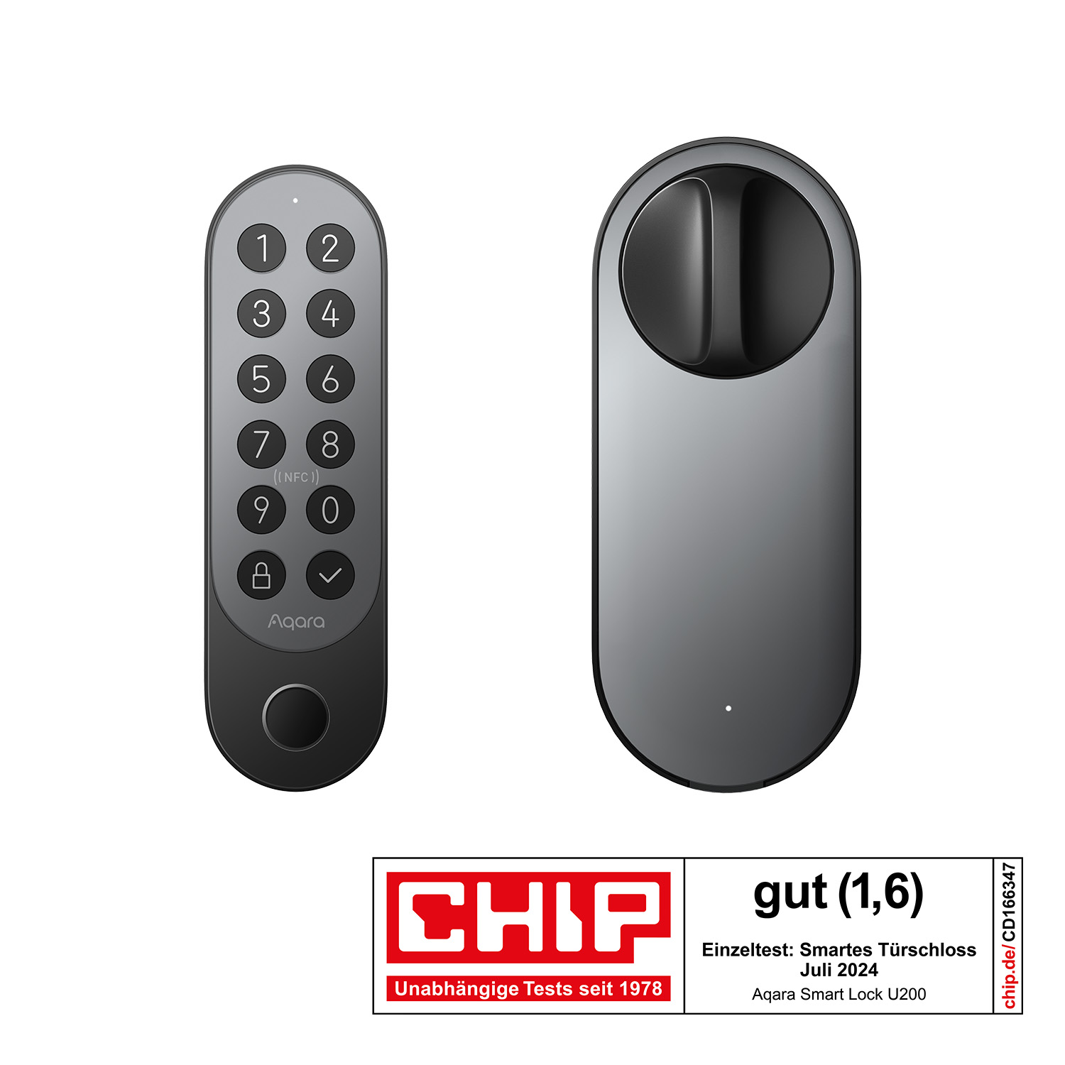 Aqara Smart Lock U200 KIT Schwarz (Matter over Thread)