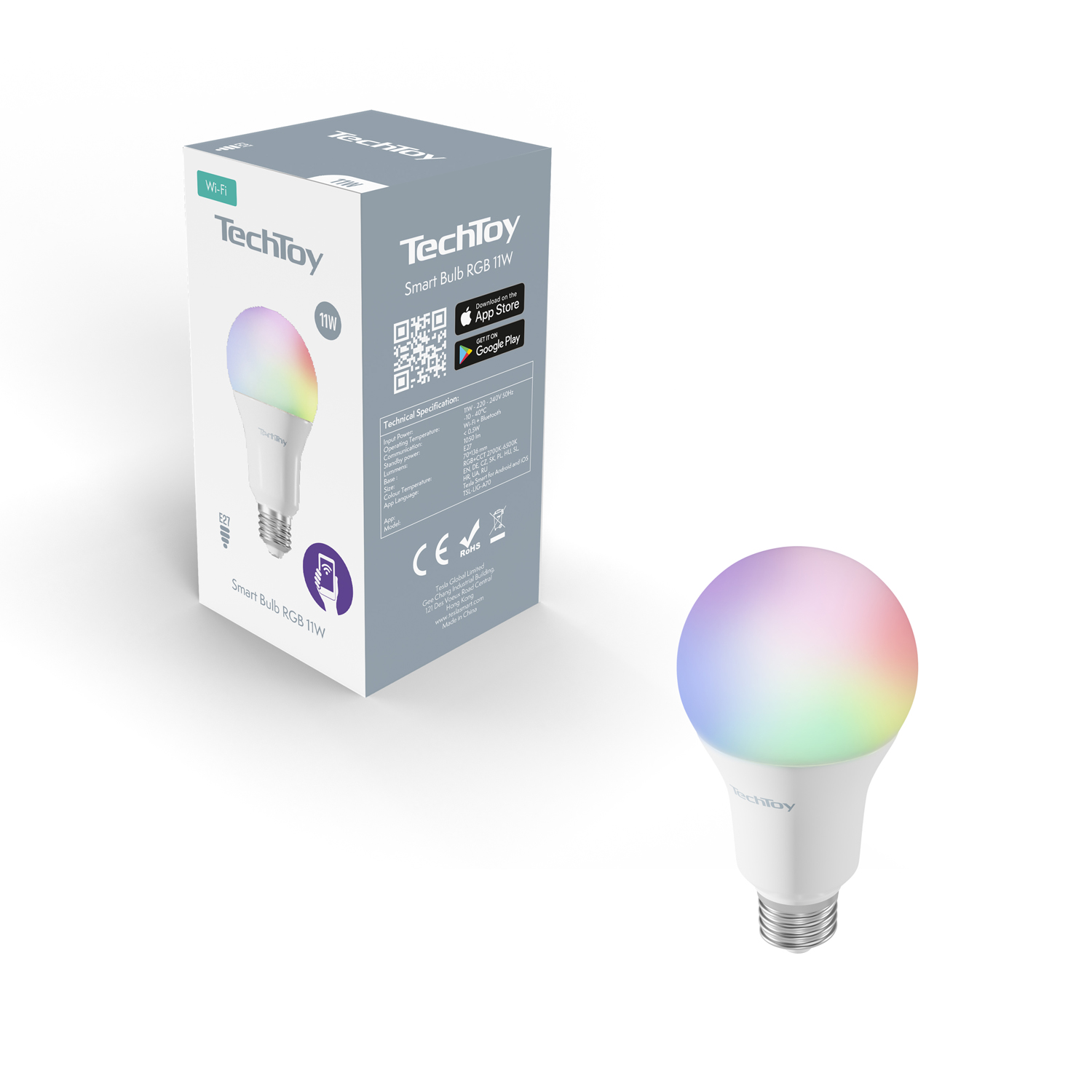TechToy Smart Bulb RGB 11W E27 WLAN