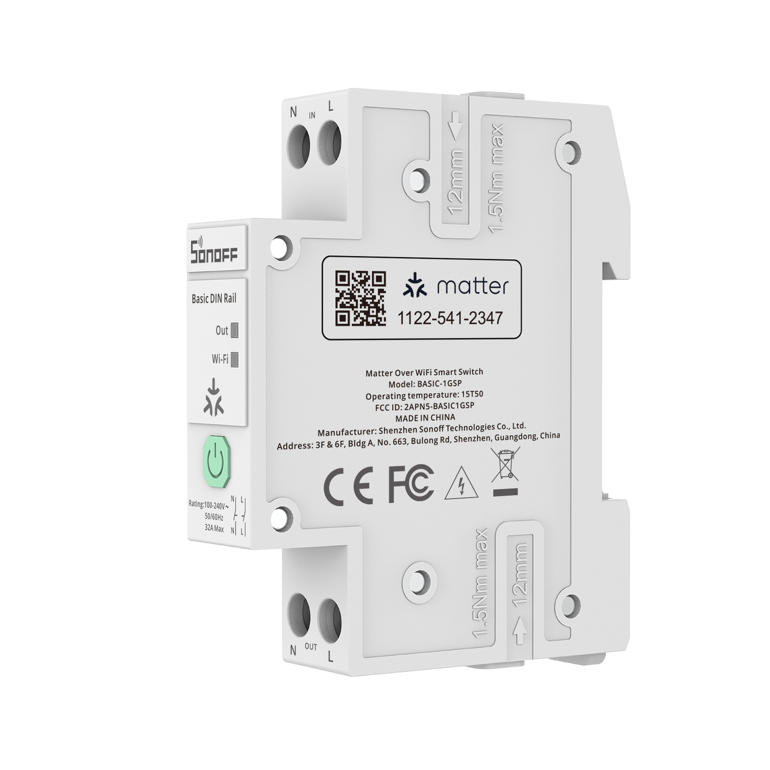 SONOFF Einkanal-DIN-Schalter (Matter over WiFi)