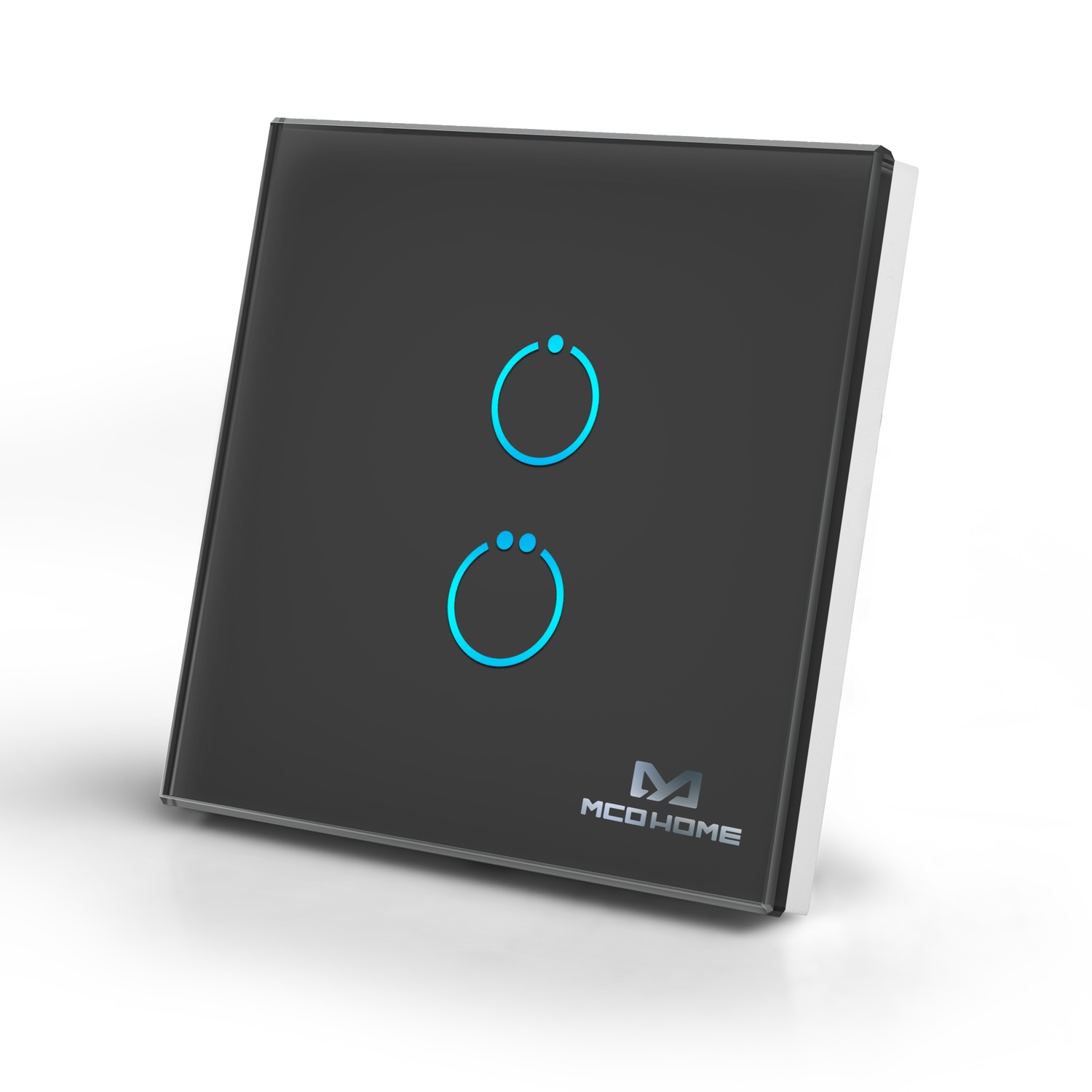 MCO Home Home Glas Wandschalter (2 Tasten, Zigbee,Schwarz)
