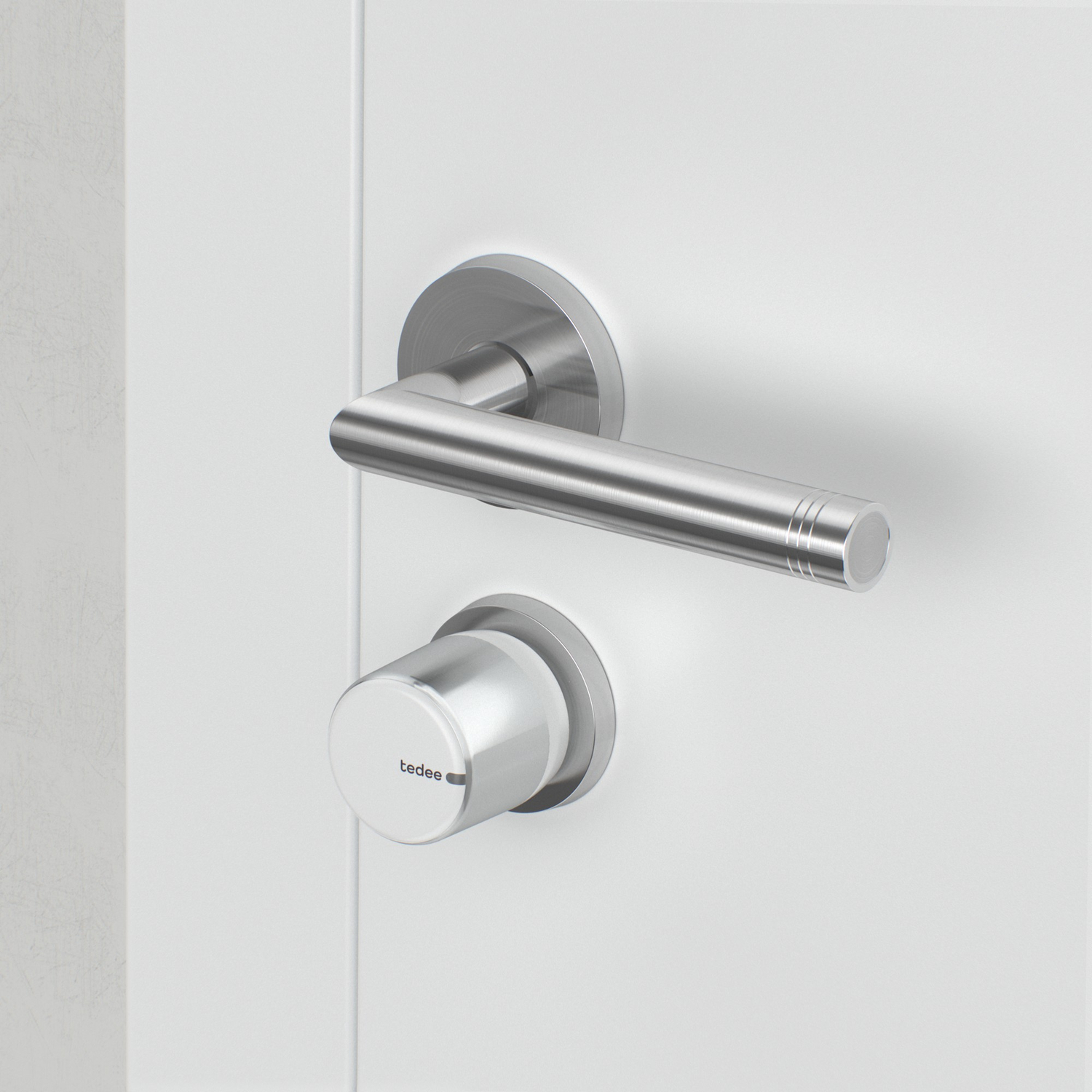 tedee Lock GO 2 Silber Aluminium + EU Adapter (Bluetooth, Matter over Thread)